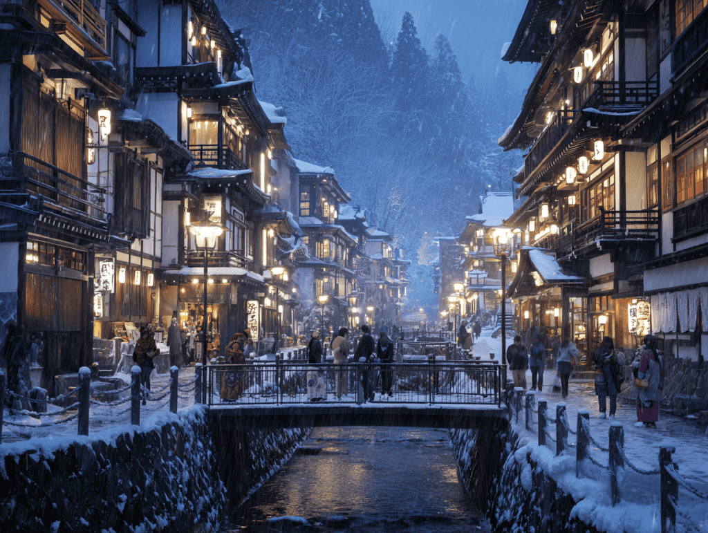 2. 긴잔 온천, 야마가타현 - 타임슬립한 듯한 온천 마을